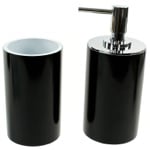 Gedy YU580-14 Fashionable 2 Piece Black Bathroom Accessory Set